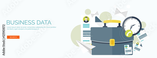 Vector illustration. Flat business background. Management, administrative planning.