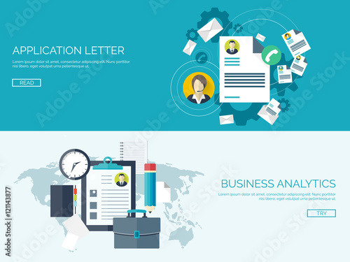 Vector illustration. Flat business background. Management, administrative planning.