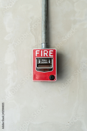 Fire switch on wall