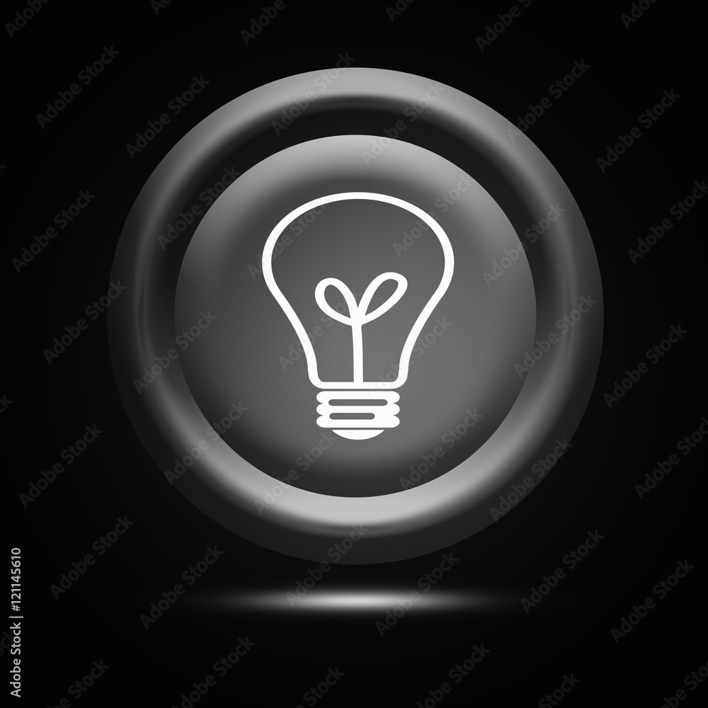 Light bulb on gray Bevel Round Button Light bulb on gray Bevel Round Button
