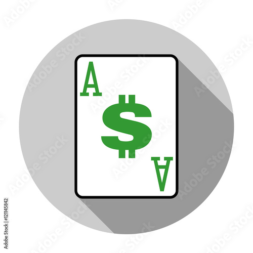 Flat design vector ace of bucks icon, isolated