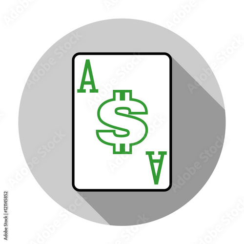 Flat design vector ace of bucks icon, isolated