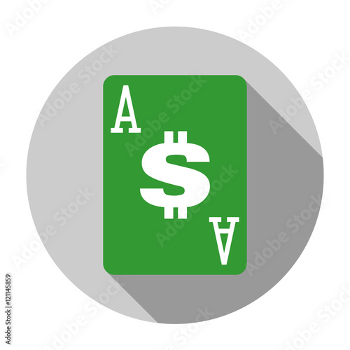 Flat design vector ace of bucks icon, isolated