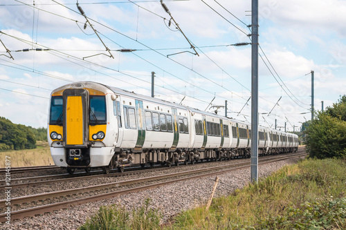 Passenger train in motion