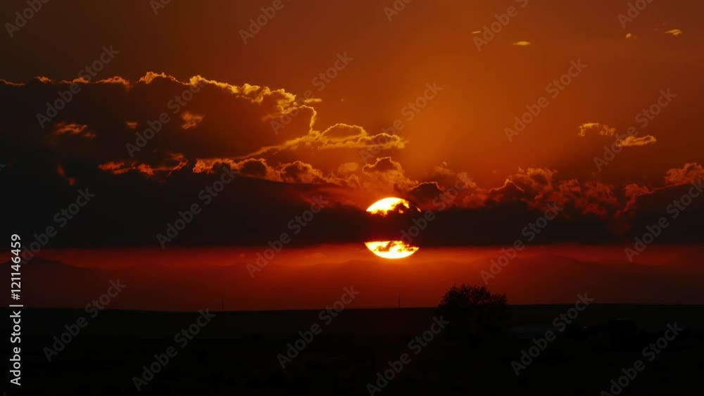 Beautiful Red Sunset Timelapse. 4K UHD. Beautiful Red Sunset Timelapse. 4K UHD.