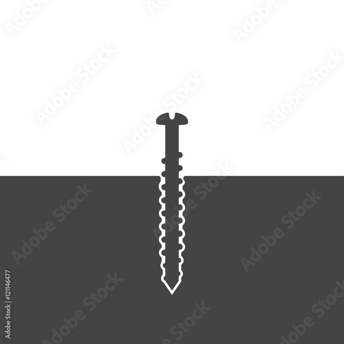 Screw screwed into the surface
