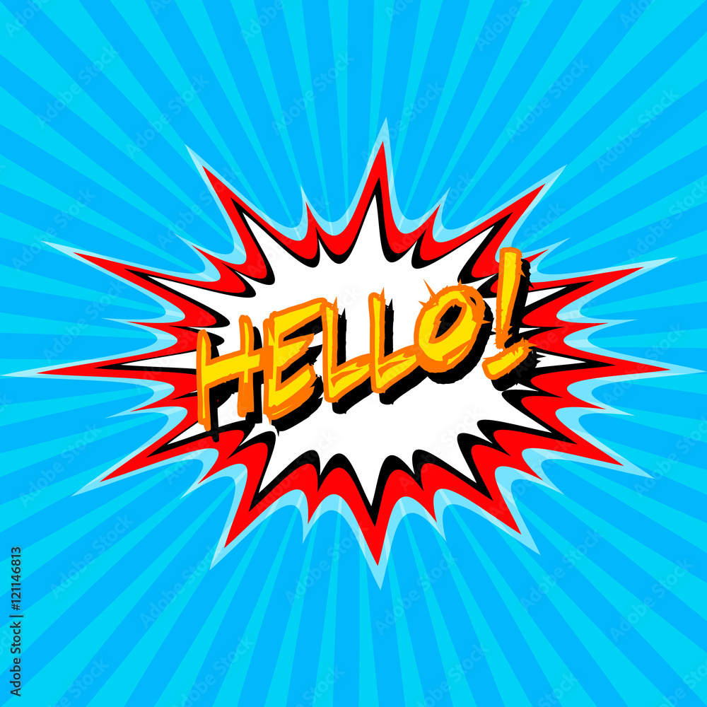 Inscription Hello! pop art style Inscription Hello! pop art style