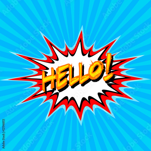 Inscription Hello! pop art ...