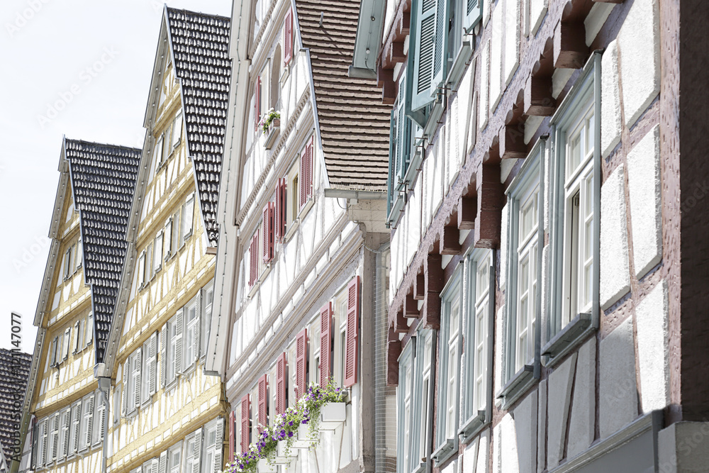 Traditional half-timbered houses located in Herrenberg, Black Forest, Baden-Wuerttemberg, Germany Traditional half-timbered houses located in Herrenberg, Black Forest, Baden-Wuerttemberg, Germany