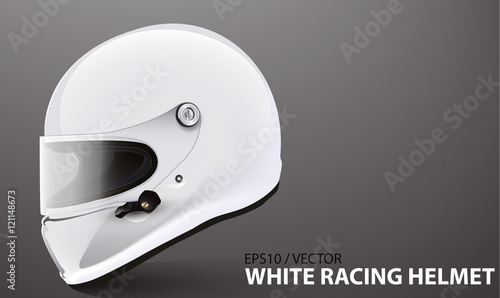 white racing helmet vector