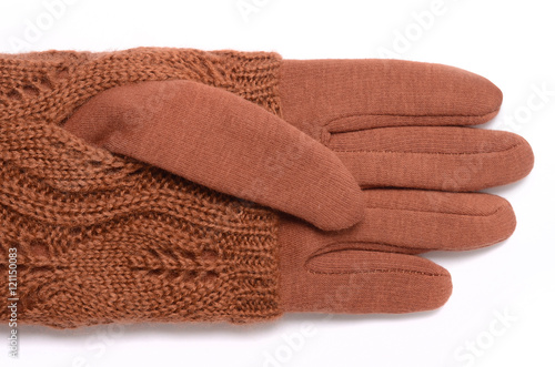 gloves orange color isolated on white