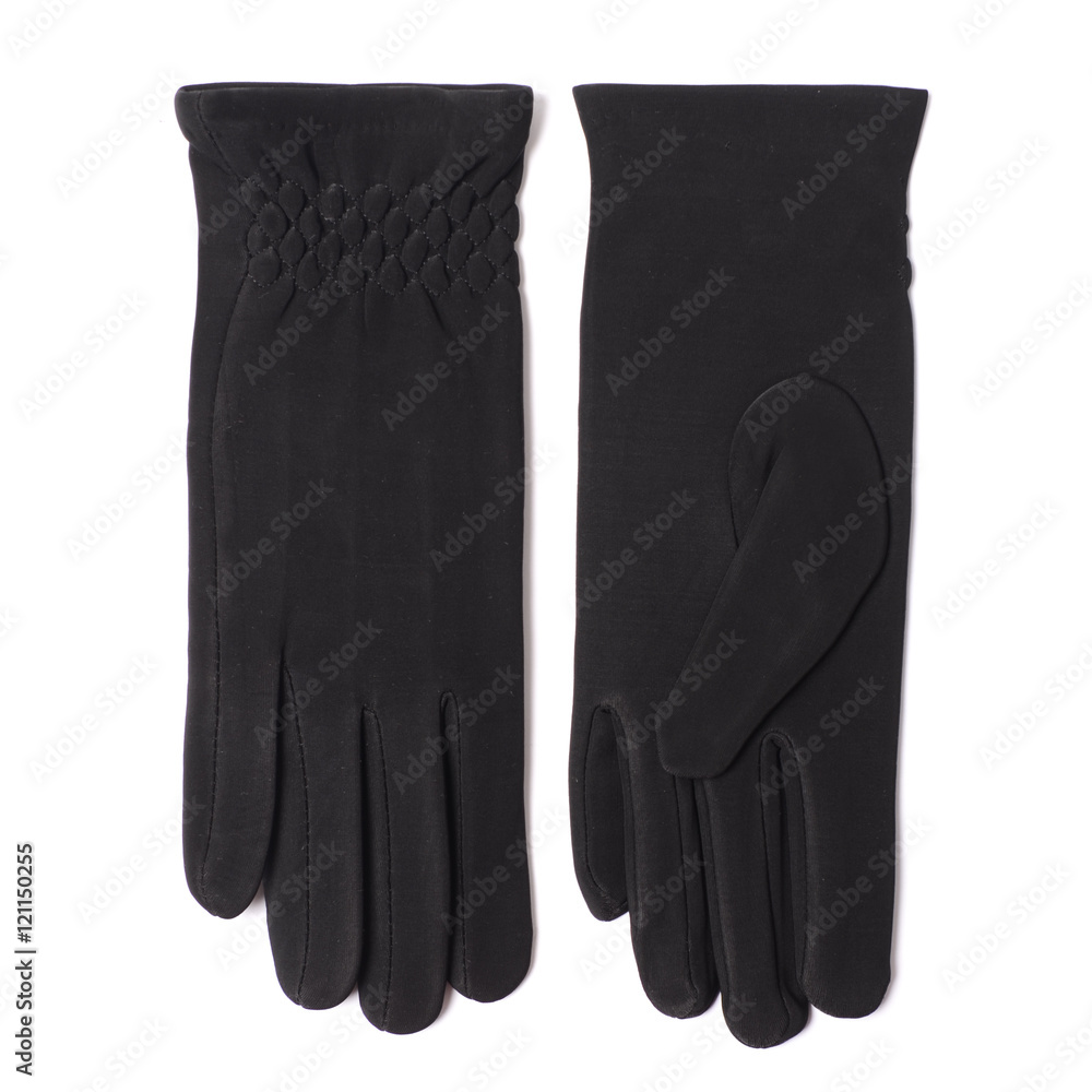 women's black gloves isolated on white women's black gloves isolated on white