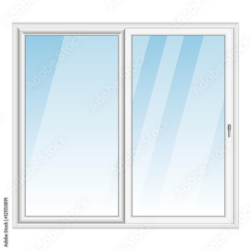 White PVC vector bay window