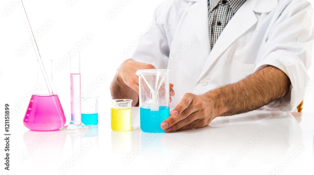 Scientist man with test tubes Scientist man with test tubes
