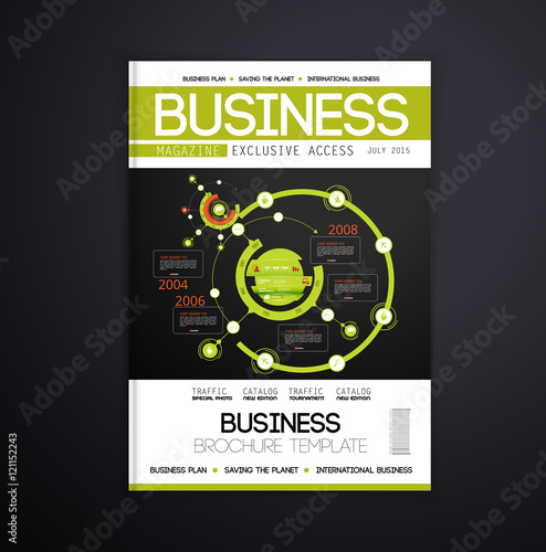 Graphical design magazine template. Vector