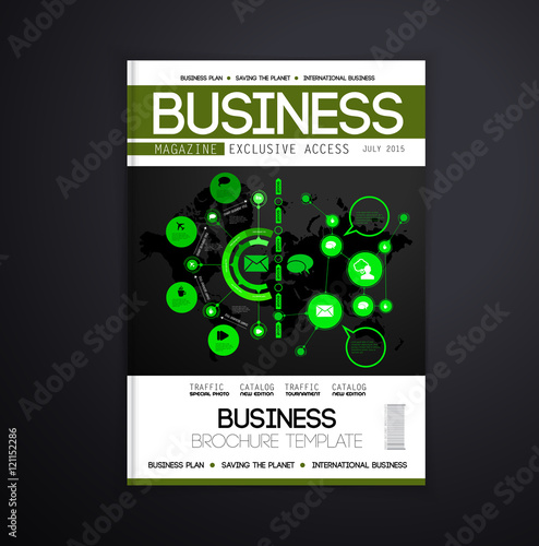 Graphical design magazine template. Vector