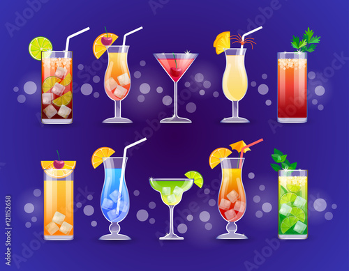 Alcohol Cocktail Set Glasses Drinks