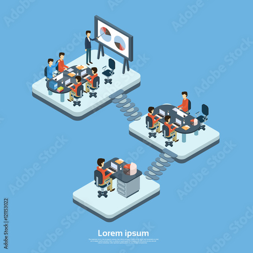 Business Modern Office Interior, Company Structure Floor