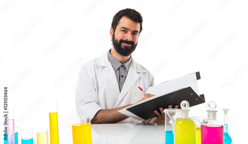 Scientist man with his notebook Scientist man with his notebook