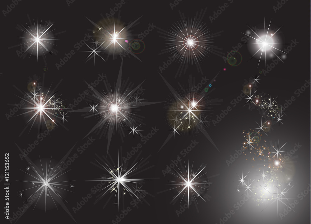 Set Star. Night sky. starlight Set Star. Night sky. starlight
