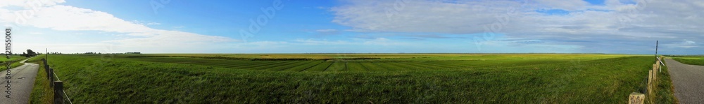 Panoramic view of the North Sea at low water