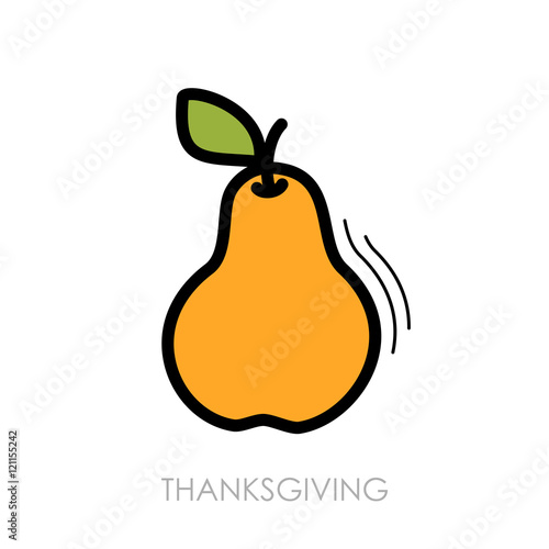 Pear icon. Harvest. Thanksgiving vector