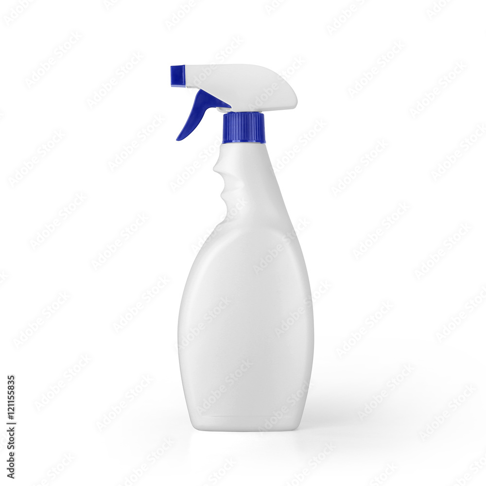 White blank plastic spray detergent bottle isolated on white background. Packaging template mockup collection. With clipping Path included. White blank plastic spray detergent bottle isolated on white background. Packaging template mockup collection. With clipping Path included.