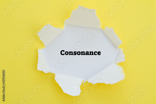 Consonance word written under torn paper.