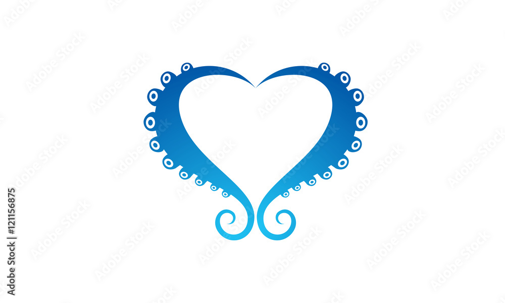 abstract love octopus legs logo abstract love octopus legs logo