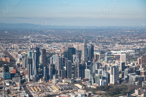 Aerial view of Melbourne city  Australia