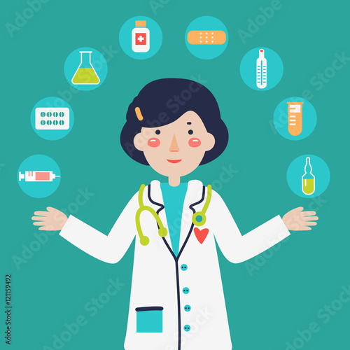 Portrait of young and smiling female doctor