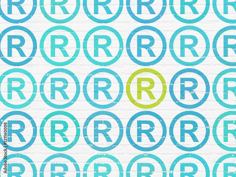 custom made wallpaper toronto digitalLaw concept: registered icon on wall background