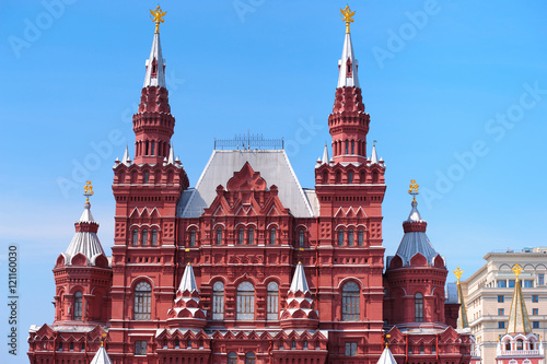 Architectural details of Moscow State Historical Museum Red Squa