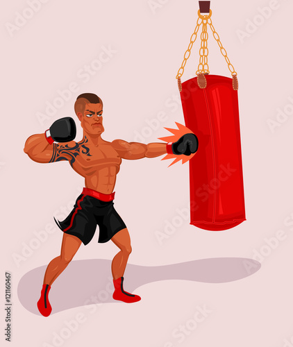 Vector illustration of a boxer
