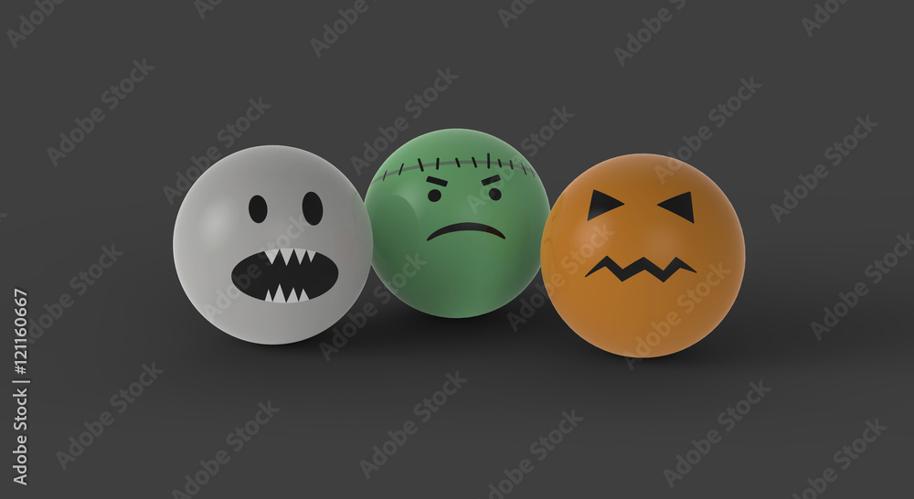 Fototapeta premium Böse Halloween Smileys