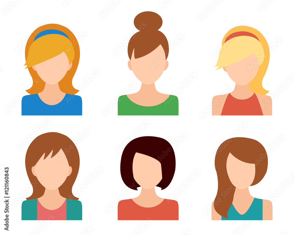Girls Icons Set Girls Icons Set
