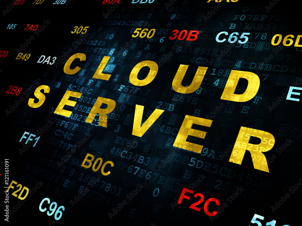Cloud computing concept: Cloud Server on Digital background Cloud computing concept: Cloud Server on Digital background