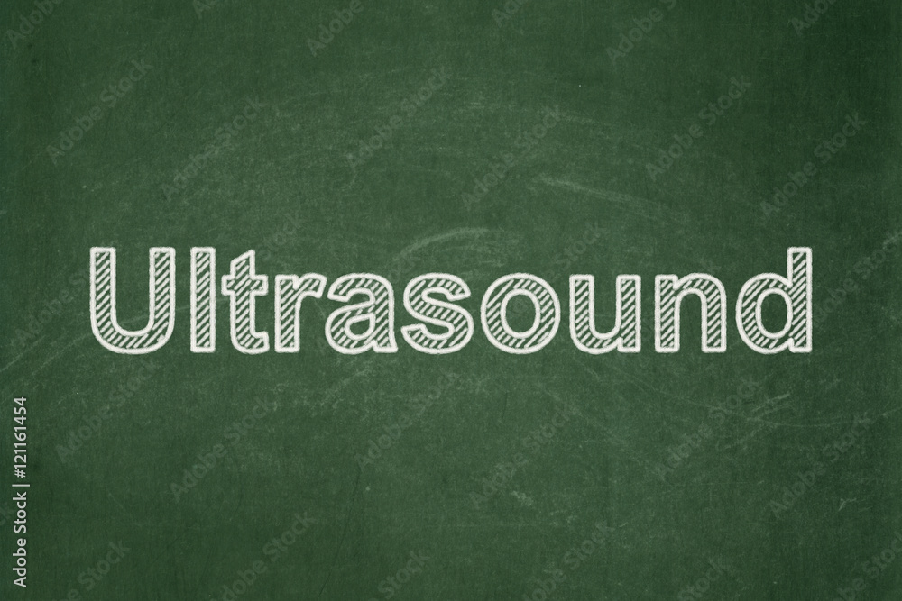 Obraz premium Healthcare concept: Ultrasound on chalkboard background