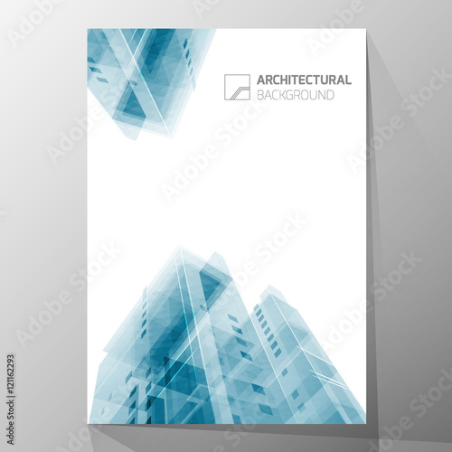 Abstract architecture background, layout brochure template, abstract architecture composition.  Geometric design.
