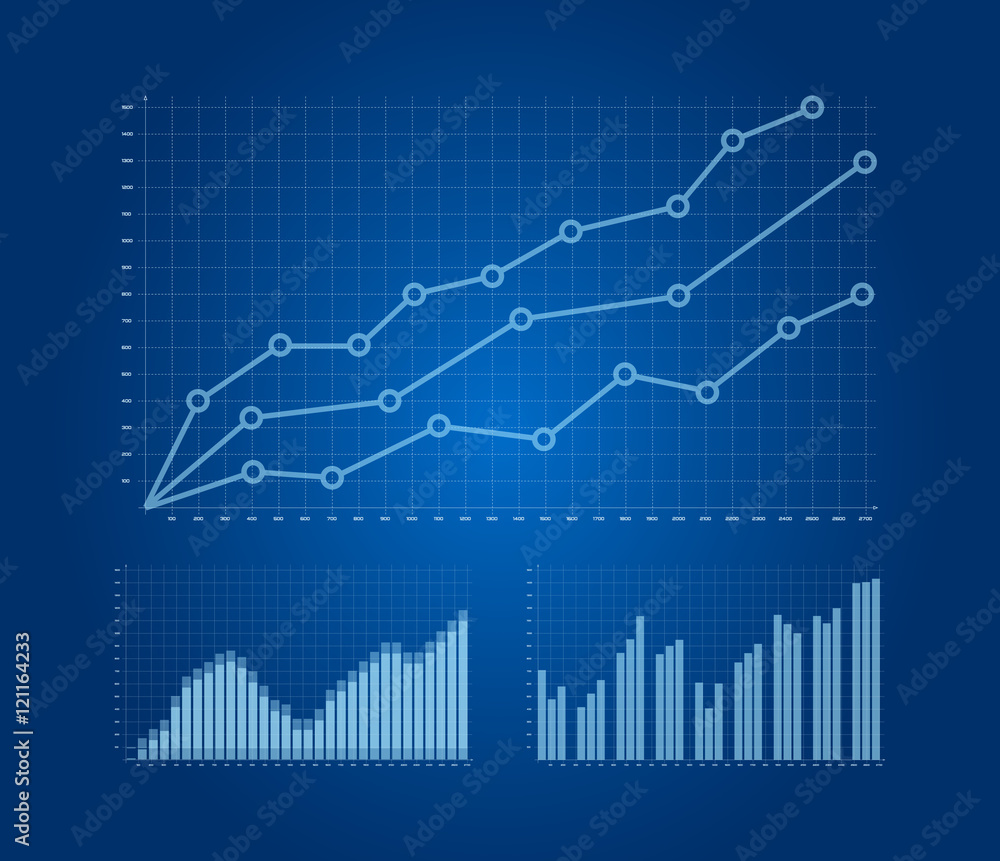 Naklejka premium Graphs and charts