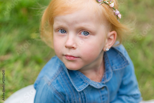Portrait of a cute little pin-up girl