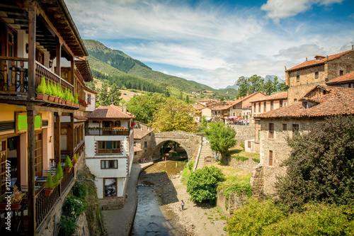 rural village of potes at cantabria, spain photo