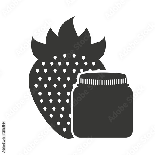 canned fruit in mason jar monochrome silhouette vector illustration design