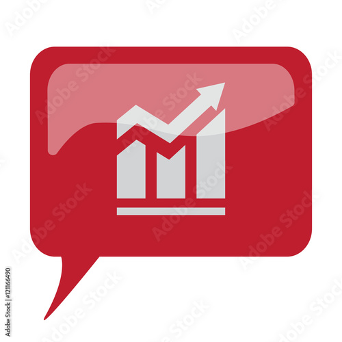 Red speech bubble with white Trend icon on white background