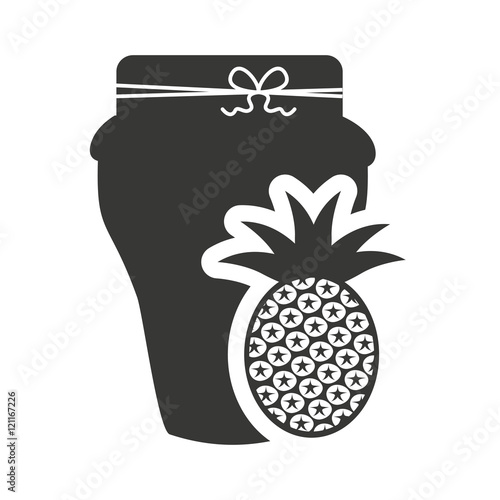 canned fruit in mason jar monochrome silhouette vector illustration design