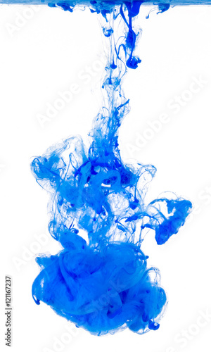 Abstract Blue Liquid Paint Cloud