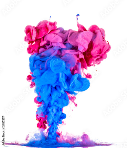 Abstract red and blue paint cloud