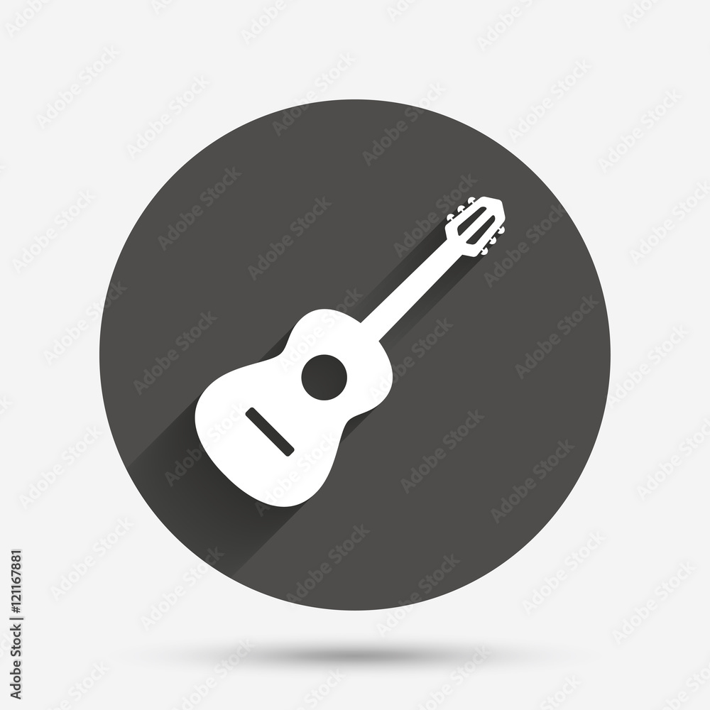 Acoustic guitar sign icon. Music symbol. Acoustic guitar sign icon. Music symbol.