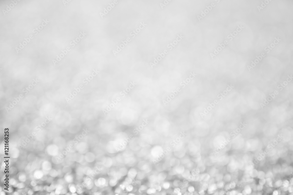 silver Festive Christmas elegant abstract background with bokeh.