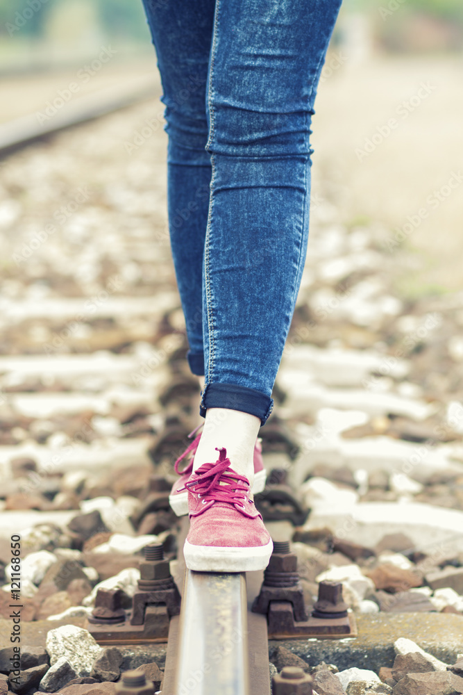 female legs on the rail female legs on the rail